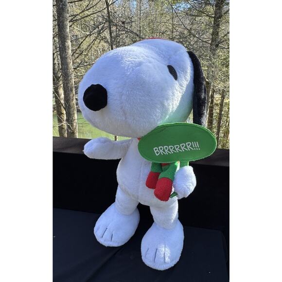 24” PEANUTS Brrr Snoopy Gemmy Plush Christmas Holiday Greeter Rare - Picture 9 of 11
